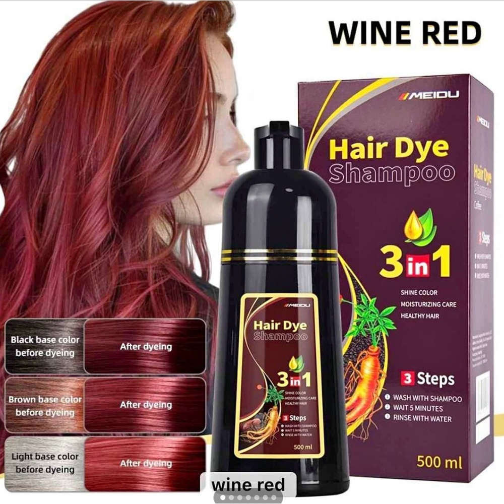 Meidu Instant 3in1 Hair Dye Color Shampoo 500mL